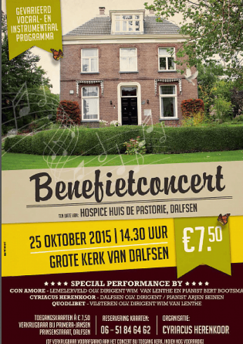 Concert voor hospice in Dalfsen - Foto: Eigen geleverde foto