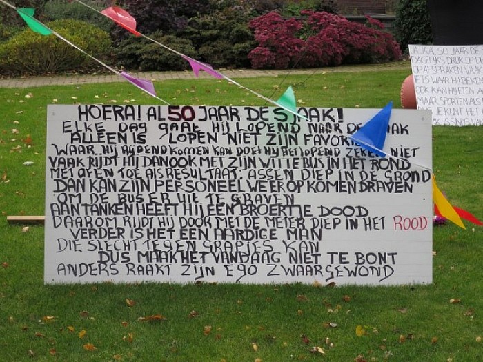 Wie is de Sjaak en is 50 in Lemelerveld - Foto: Wim
