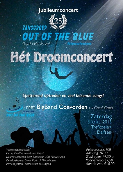 Jubileumconcert Zanggroep Out of the Blue in Trefkoele Plus