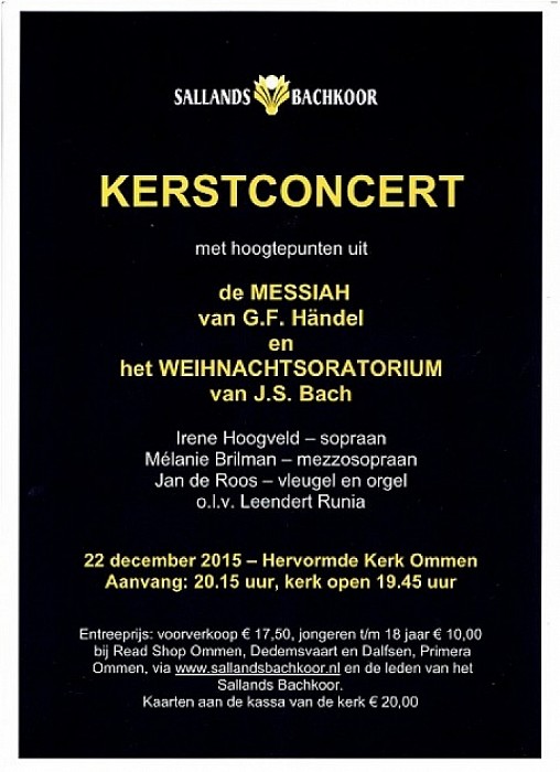 Kerstconcert Sallands Bachkoor - Foto: Eigen geleverde foto