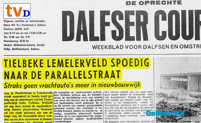 Tielbeke weg uit Nijverheidstraat (1970)