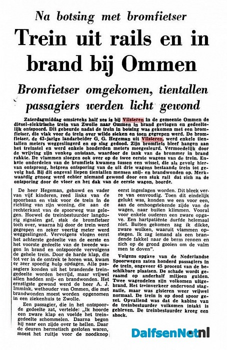 Trein ongeval vilsteren 1962