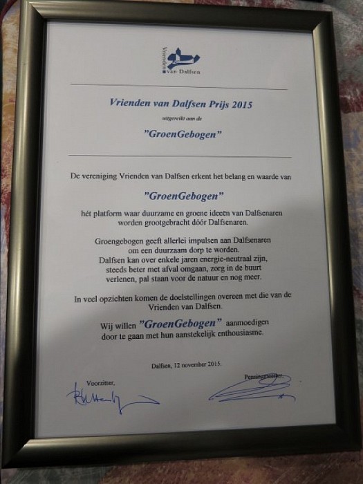 Vrienden van Dalfsenprijs 2015 naar “Groen Gebogen” - Foto: Wim