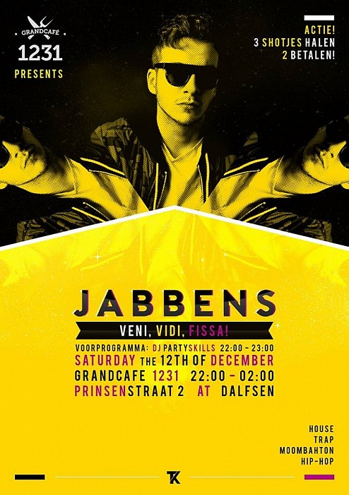 Grandcafé 1231 presents: Jabbens (Veni, Vidi, Fissa!)