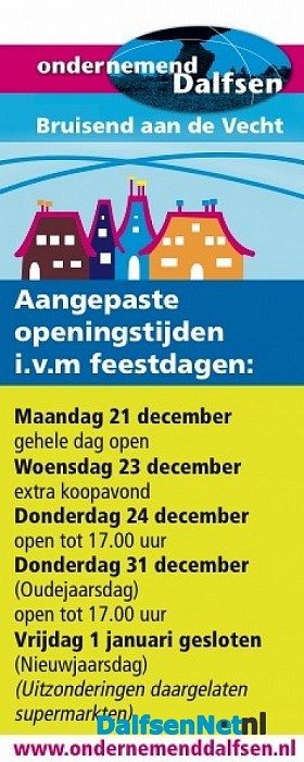 De winkelopeningstijden op een rij