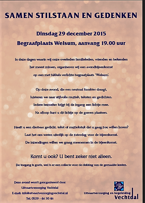 Samen gedenken - Foto: Eigen geleverde foto