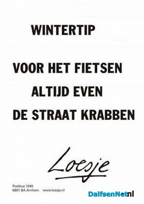 Wintertip van Loesje