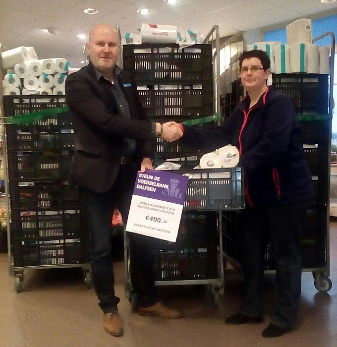 Mooi eindresultaat AH-actie t.b.v. voedselbank. - Foto: Eigen geleverde foto