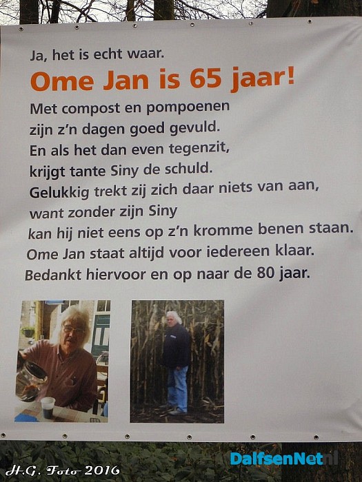 ’t is woar Jan is 65 joar. - Foto: H.G. Foto