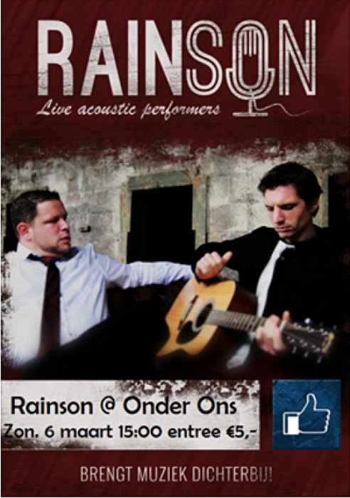 Zondag 6 maart Rainson in Onder Ons