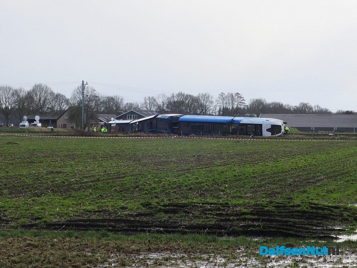Een reconstructie van treinongeluk van vanochtend in Dalfsen - Foto: Wim