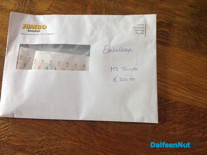 Opbrengst embalage bonnen MS stichting