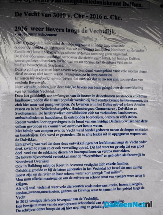 Er zijn bevers waargenomen nabij de Vecht