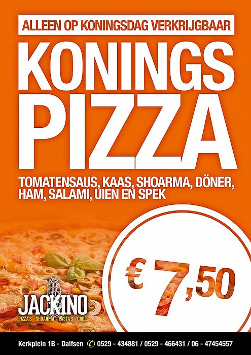 Op Koningsdag is het ook feest bij Jackino - Foto: Eigen geleverde foto