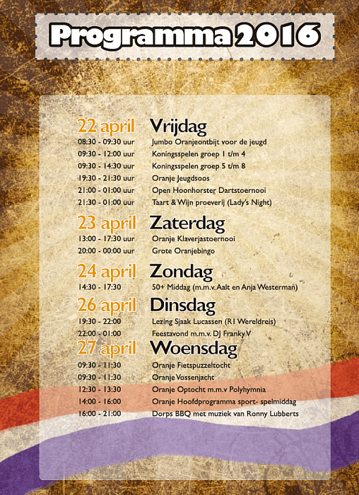 5 dagen Oranjefeest in Hoonhorst