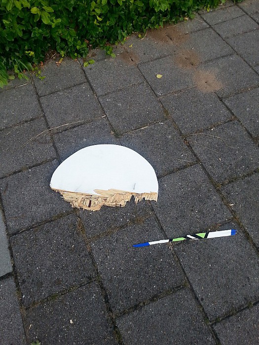 Liftpaal Lemelerveld nu al in de vernieling - Foto: Eigen geleverde foto