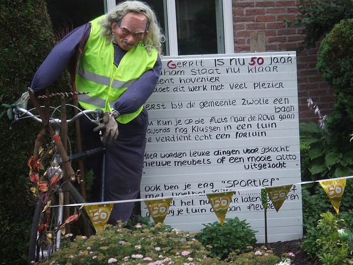 Gerrit aan het Zandspeur Nieuwleusen 50 joar - Foto: Wim