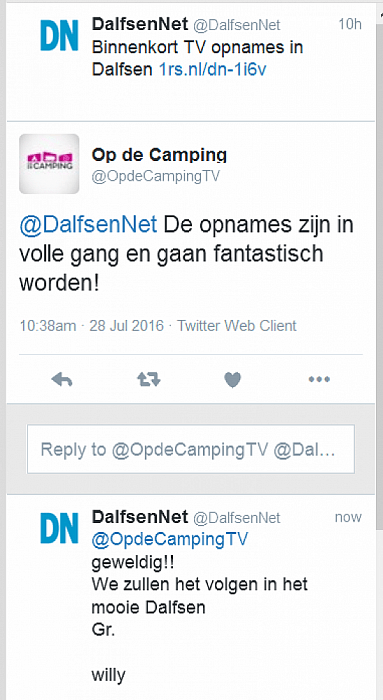 Binnenkort TV opnames in Dalfsen