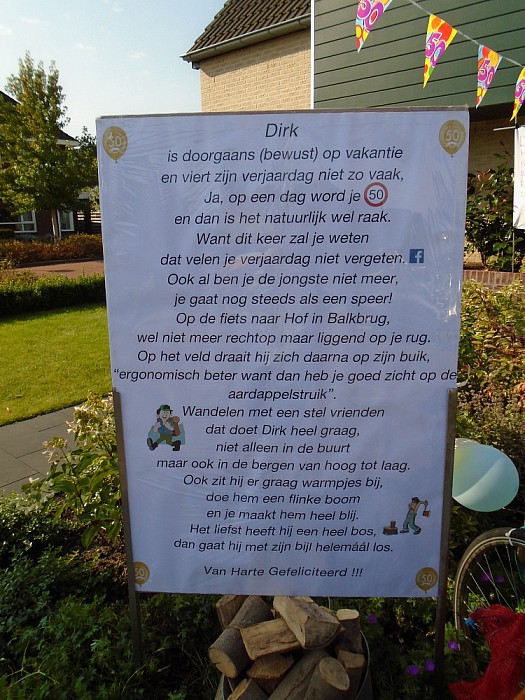 Poëzie voor de jarige Dirk - Foto: Eigen geleverde foto