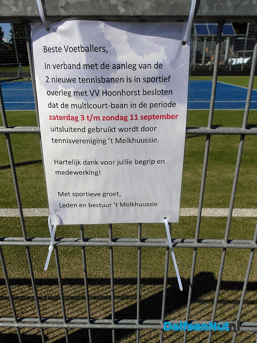 Tennisbaan Hoonhorst flink onder handen