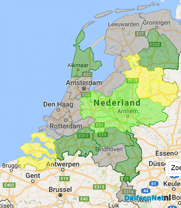 Natuurbrandrisico: Code geel voor Overijsel