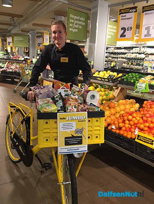 Jumbo Kamphuis geeft gratis boodschappen en fiets weg