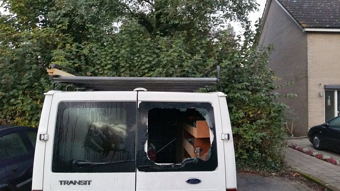 Inbraak bedrijfsauto Dalfsen - Foto: Politie Dalfsen