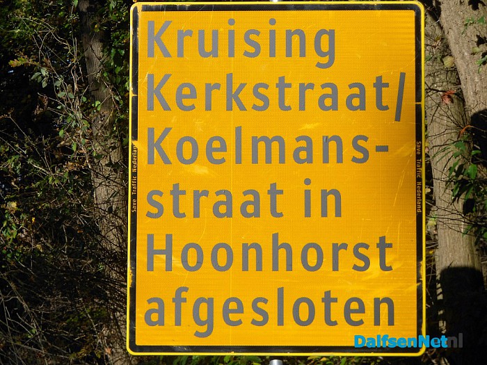 Hoonhorst deels op slot