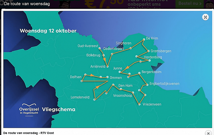 De helikopter vliegt morgen ook over Dalfsen - Foto: Eigen geleverde foto