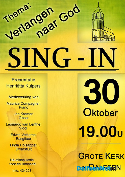 Sing-in Kerkplein Dalfsen - Foto: Ingezonden foto