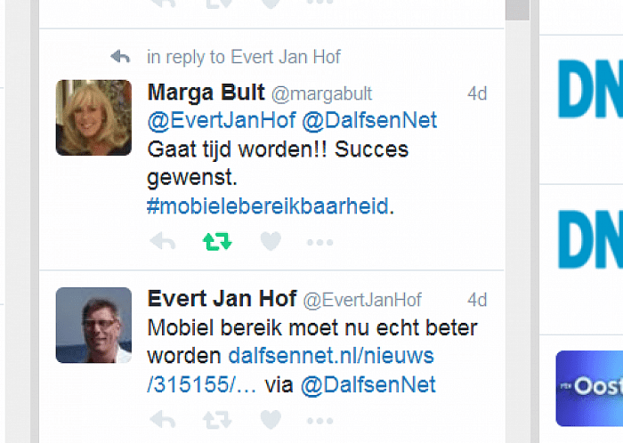 Marga Bult leeft met de Dalfsenaren mee