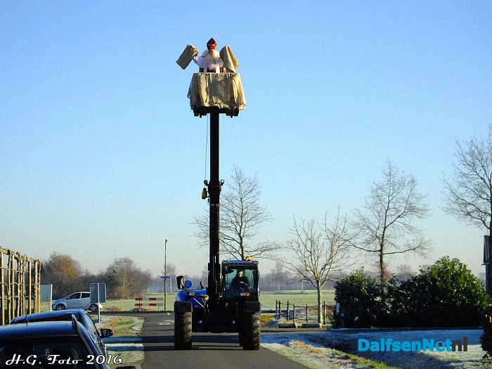 De varkens van Johnny Hogenkamp verrast door Sinterklaas. - Foto: H.G. Foto