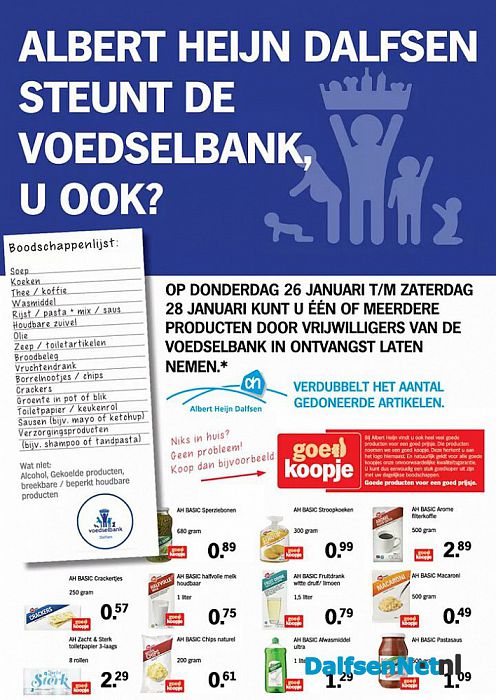 Albert Heijn helpt Voedselbank - Foto: Ingezonden foto