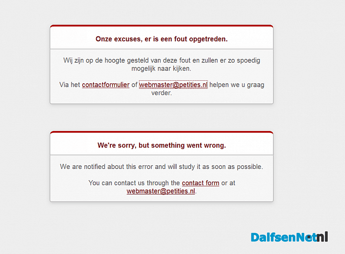 Site petitie tekenen oververhit geraakt