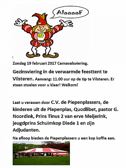 Zondag 19 februari 2017 Carnavalsviering - Foto: Eigen geleverde foto