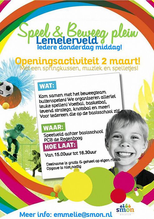 Speel en beweegpleinen weer van start - Foto: Eigen geleverde foto