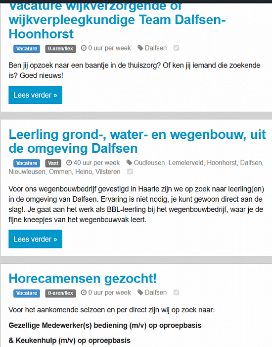 Mooie baantjes, update, weer nieuwe!