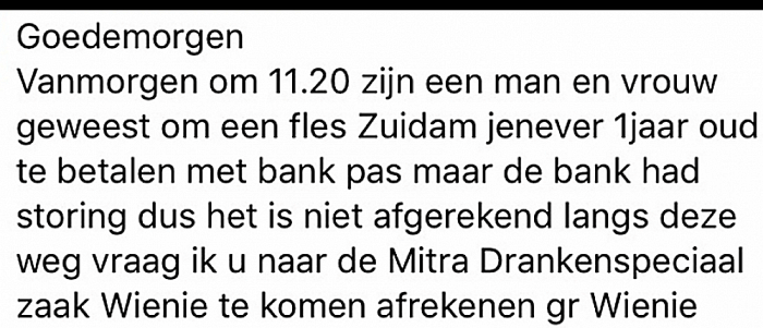 Storing met Pinbetaling - Foto: Eigen geleverde foto