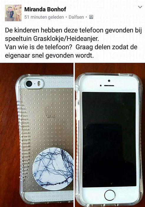 Telefoon gevonden - Foto: Eigen geleverde foto