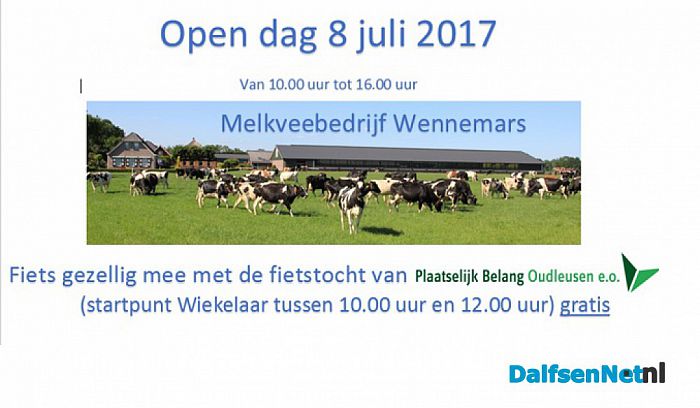 Opendag 8 juli 2017 Melkveebedrijf Wennemars - Foto: Ingezonden foto