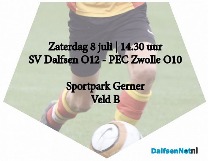 Dalfsen O12 speelt voorwedstrijd tegen PEC Zwolle O10