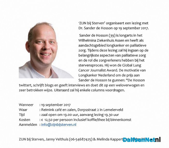 Lezing longarts Sander de Hosson - Foto: Ingezonden foto