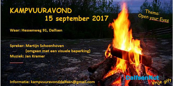 Kampvuuravond Dalfsen Thema Open Your Eyes - Foto: Ingezonden foto
