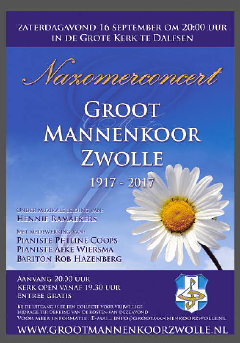 Groot Mannenkoor geeft een nazomerconcert - Foto: Eigen geleverde foto