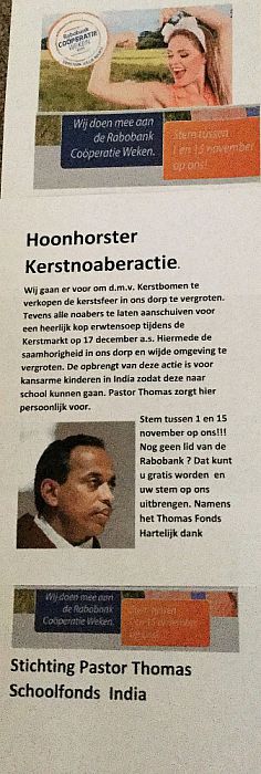 Hoonhorster Kerstnoaberactie. - Foto: Eigen geleverde foto