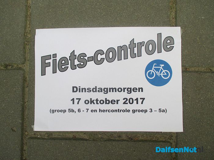 Veiligheidsproject fietscontrole bij CBS De Spiegel. - Foto: Ingezonden foto