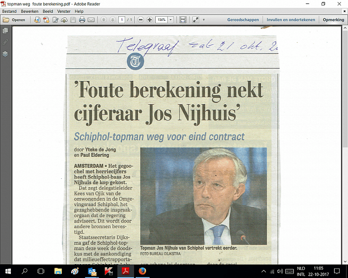 Onjuiste cijfers bleken doodskus Schiphol-baas