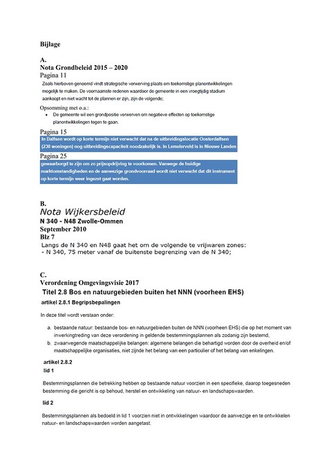 Brief aan raadsleden over uitbreidingsgebieden