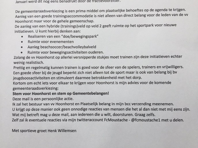 Voetbaltrainers Hoonhorst zijn het goed zat