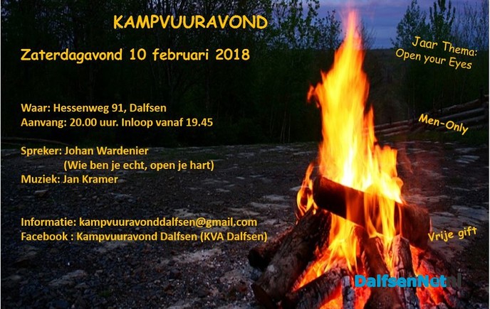 Kampvuuravond Dalfsen zaterdag 10 februari. - Foto: Ingezonden foto